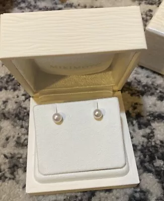 MIKIMOTO 7-7.5mm Akoya Cultured Pearl Stud Earrings • $699.99