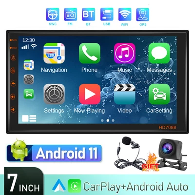 $60.99 • Buy Double 2Din Android 11 Car Radio 7  Touch Screen Stereo MP5 Player GPS + CAM MIC
