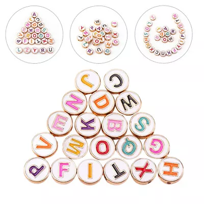  20 Pcs DIY Acceories Metal Letter Beads Drip Alphabet Charm • £9.48