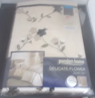 £19.99 • Buy Ponden Home. Delicate Flower  Single Duvet Set. Applique Design  New 
