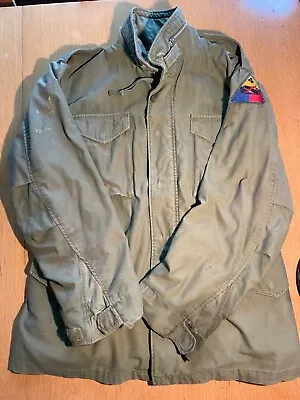 Vintage 1960s M-65 Field Jacket Olive Green Vietnam US Army LG 4th Armored Div. • $49.99