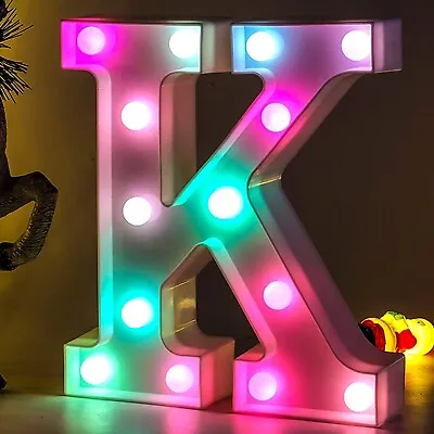 Marquee Light Up Letters LED Letter Lights Alphabet Battery Powered Colorful K • $33.49