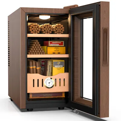 Electric Cigar Humidor Cabinet Cooler & Heated Cedar Wood Shelves 200 Counts • $199.99