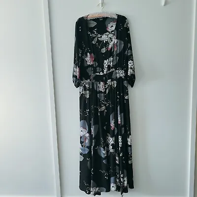 City Chic Size L Button Front Maxi Dress Elastic Waist • $40