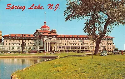 Monmouth Hotel On Beautiful Lake Entrance Spring LakeNJ Vtg 1960's Postcard • $12.50