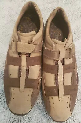 Michelle K Sports Womens 8.5 Med Walking Shoes Suede Leather Sneakers Beige  • $36.99