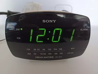 Sony Dream Machine White & Yellow ICF-C111 AM/FM Alarm Clock Radio Tested! • $19.99