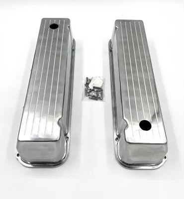 Pair Polished Ball Milled Valve Covers For Big Block Ford BBF 429 & 460 • $89.99