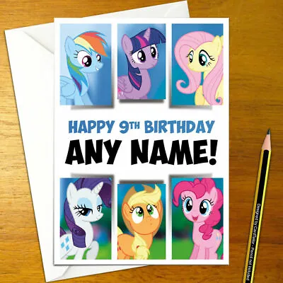 MY LITTLE PONY Personalised Birthday Card - A5 Rainbow Applejack Sparkle Pinkie • £3.79