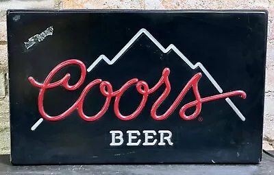 Vintage Coors Beer Neon-style Light Up Bar Sign 1984 TESTED WORKING 16 X25  RARE • $95.67