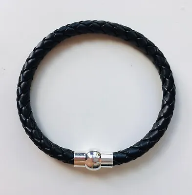 Imitation Leather Bracelet With Silver Coloured Magnetic Clasp 4 Sizes • £2.99