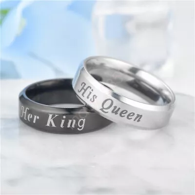 AU NEW Couple Ring His Queen Her King Lover Promise Ring For Women Man HOT • $15.14