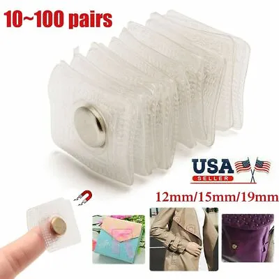 10~100 Pairs Invisible Hidden Sew Magnetic Snap Magnet Fastener Handbag Clothing • $7.59