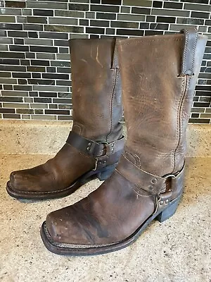 Frye 77300 Harness Brown Leather Motorcycle Riding Boots Women's Size 10M • $100