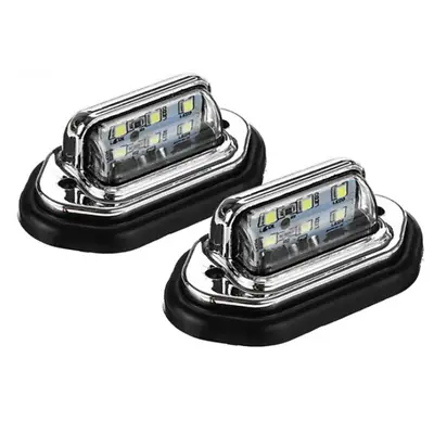 White LED License Plate Light Bulbs Car Truck Exterior Signal Lamps 2Psc 12V 24V • $10.22