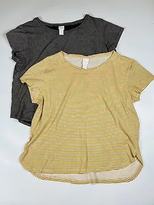 H&M Basics Lot Of 2 Short Sleeve 100% Cotton T-shirts Sz Lg • $11.99