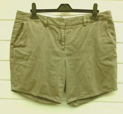 Ladies Tailored Stone Coloured Chino Style Shorts With 4 Pockets. Size 14/16 • £7