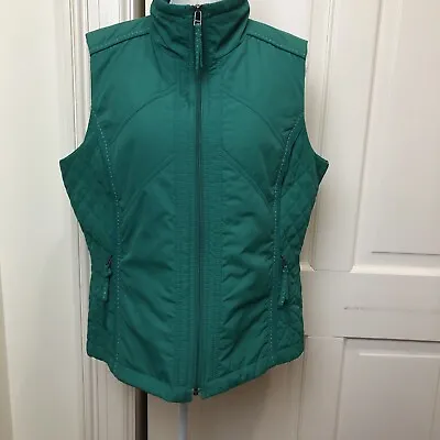 $24 • Buy Kelly Green Puffer Vest Women’s Sz Large Cold Water Creek Zip Front And Pockets