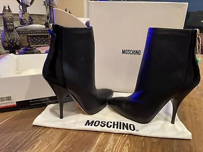 Moschino Black Brand New Boots Sz 38- 5  Sexy Heels • $299