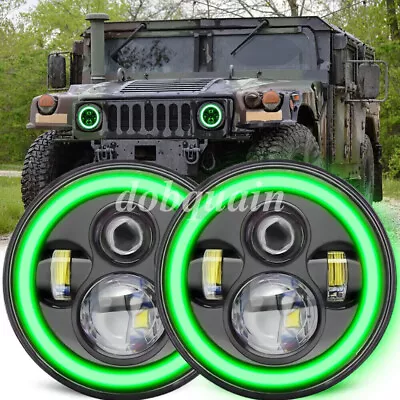 For Military Humvee M998 M923 M35a2 Hummer Truck 7  Inch LED Headlight Green DRL • $43.89