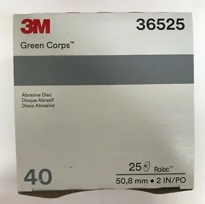 3M Green Corps Roloc Grinding Discs 2  40 Grit 3M 36525 Replacement For 3M 01398 • $44.95