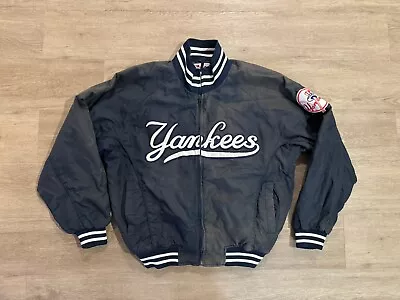 Majestic New York Yankees Dugout Jacket Mens Large Blue Full Zip MLB  • $69.99