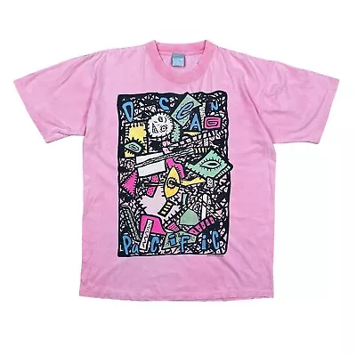 OCEAN PACIFIC Vintage T Shirt OP 1990 90s Single Stitch Graphic Surf Pink USA XL • £49.95