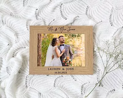 Personalised Photo Frame For Couple | Engraved Gift | For 7X5 Or 6x4 Picture | E • £12.97