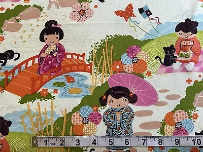 'Aoi Has Two Sisters' Wonderful Japanese-style Alexander Henry Craft Cotton • £3.20