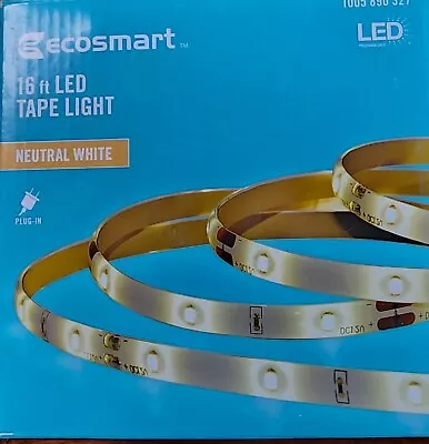 EcoSmart 16 Ft. Indoor Neutral White LED Strip Light • $15