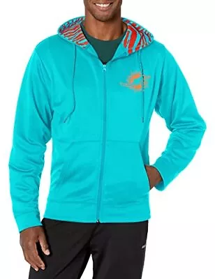 Zubaz NFL Men's Miami Dolphins Team Full Zip Up Hoodie With Zebra Accents • $69.95