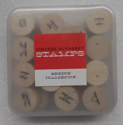 Vintage BREITE ITALIENNE Wood Rubber Stamps ALPHABET LETTERS Full Set • $12.99