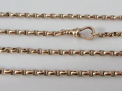 9ct Gold Necklace -  Edwardian 9ct Rose Gold Belcher Link Chain & Swivel Clasp • £575