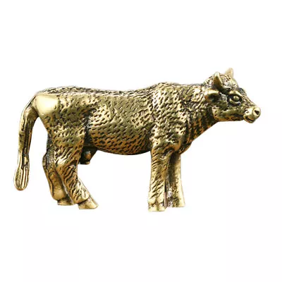 Chinoiserie Vintage Brass Cow Statue For Home Decor • £8.15