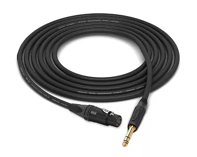 Rush Order Mogami 2549 Cable | Neutrik Gold XLR-F To 1/4  TRS | Black 6 Feet • $43