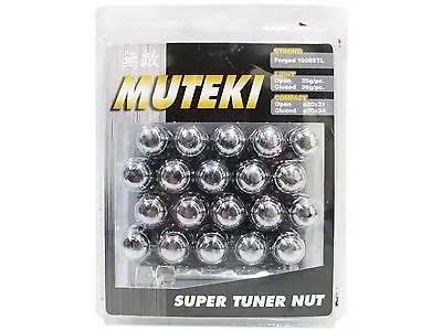 Muteki 20pcs Wheels Tuner Lug Nuts (41885c/closed End/12x1.25/chrome) • $39.99