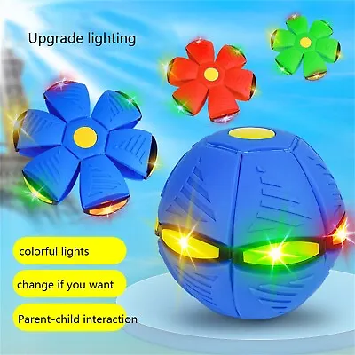 Kid's LED Light Flying Saucer Ball Magic Deformation Frisbee Outdoor Sport Ball • $18.10