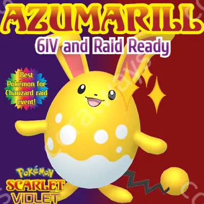 $6.99 • Buy ✨SHINY RAID READY 6IV AZUMARILL With Shell Bell✨ Pokemon Scarlet And Violet