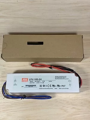 New Mw Mean Well Ac/dc Single Output Led Driver 100-240v In 24v Out Lpv-100-24 • $27.99