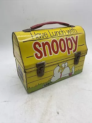 Vintage 1968 Have Lunch With Snoopy Dome Metal Lunch Box  - NO THERMOS • $69.99