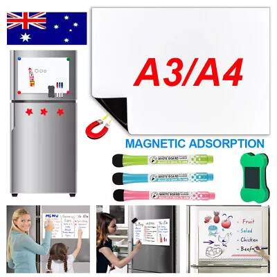 Magnetic Fridge Whiteboard Dry Erase Magnet Memo Board Kitchen Notice Planner • $17.66