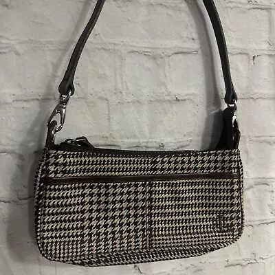 VTG New Lauren Ralph Lauren Houndstooth Brown  Bag Mini Tote • $60