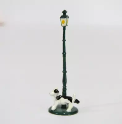 J Carlton Dominique Gault French Miniature Street Lamp Light W/Dog Figure • $35