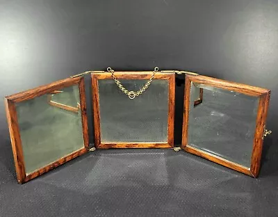 Antique Tri Fold Beveled Edge / Vanity / Shaving / Table Top  Mirror • $24