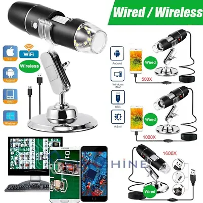 8LED 1600X 1000X 3MP USB Digital Microscope Endoscope Magnifier Camera W/ Stand • $19.67
