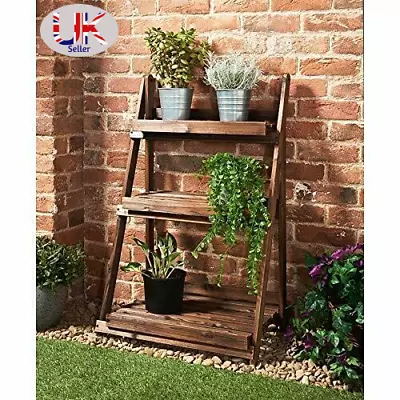 Spot On Dealz Burntwood 3 Tier Garden Shelf/Flower & Plant Stand Damage Box • £32.99