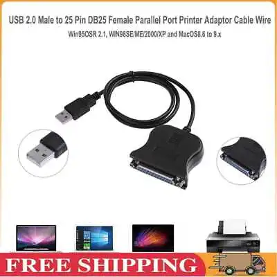 £4.28 • Buy USB 2.0 Male To 25 Pin DB25 Female Parallel Port Printer Adaptor Cable Wire ~