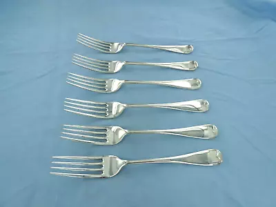 An Antique Set Of Six Sterling Silver Old English Dinner Forks Sheffield 1895. • £400