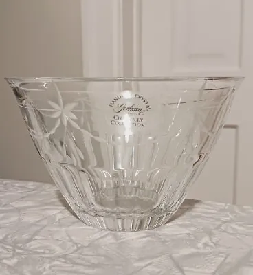 Vintage Crystal Bowl Gorham Chantilly Etched Garland Clear • $5