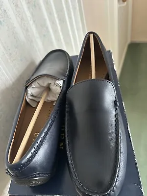 Polo Ralph Lauren ReddenNavy Leather Moc Shoes UK 11 EUR 45 US12D BNWB • £85